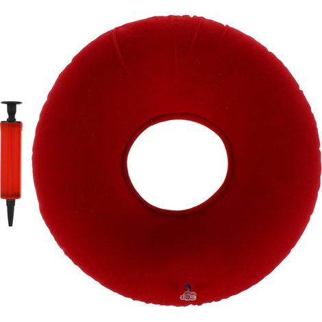 Coussin de siège gonflable en forme donut Angoily, avec pompe à