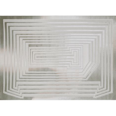 Tapis gris à motifs de lignes 200 x 290 cm PERTONA