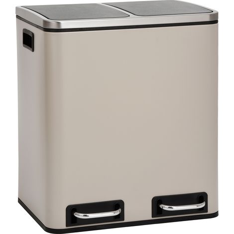 SVITA TM2X15 Mülleimer 30 Mülltrennsystem Abfalleimer mit Fächern Taupe