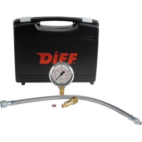 Diff – Manomètre chauffage central 0 à 40b – Acier inox à glycérine – Filetage M1/4" – Précision 2% – Livré en mallette 247x177x76mm