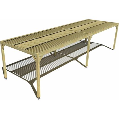 Pergola bois • 10m x 3m • indépendante • sens largeur • lames orientables bioclimatiques incluses • livraison comprise (1/3)