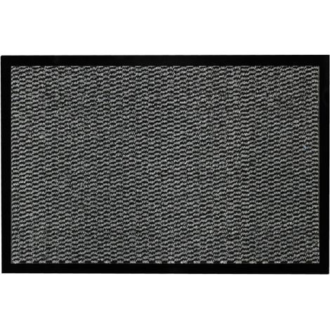 Tapis rectangle 40 x 60 cm anti-poussiere julius Noir/gris (1/4)
