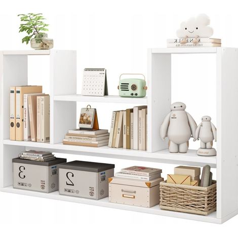 Scaffale per libri bianco, ideale per spazi ridotti, con misure 100x16x60 cm. (1/5)