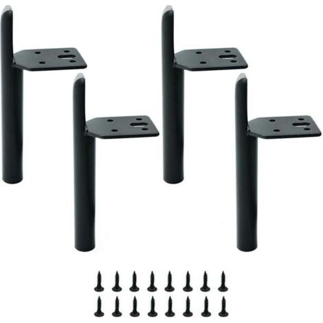 4 Pièces Pied pour Meuble de Bricolage, Pieds en Métal, Pieds de Meuble, Pieds en Fer, Pieds D'Armoire, avec 16 Vis, pour Canapé, Table Basse, Meuble TV, Lit, Meuble (1/4)
