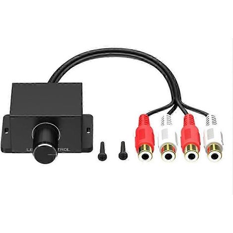 Amplificateur audio pour voiture avec contrôle des basses et télécommande, potentiomètre de volume, entrées et sorties RCA mâles et femelles, régulateur de volume simple. WHBYV (1/4)