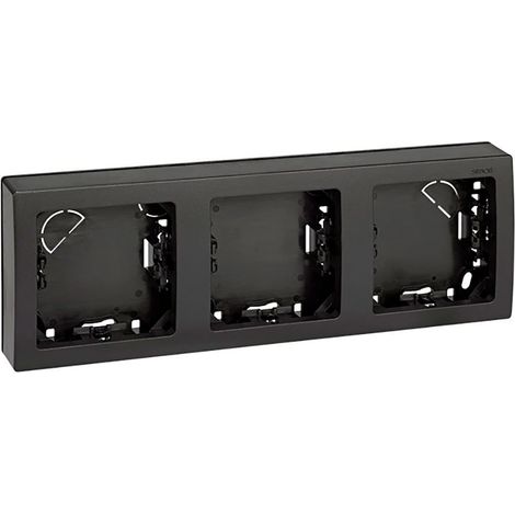 Marco con base, superficie, 3 elementos, horizontal, serie simon73 loft, grafito, retractilado