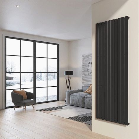 Radiatore da design a piastre 200x75 cm termoarredo verticale a tubi piatti LUCCA Grigio Opaco