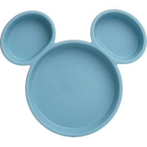 Assiette compartimentée THERMOBABY Disney Baby Mickey 23,5 cm Bleu clair Silicone (1/3)