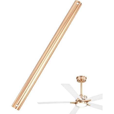 Tige d'Extension de Ventilateur de Plafond en Fer Doré 40cm 2.6cm Diamètre Extérieur pour Salon Intérieur Extérieur Chambre Ventilateurs de Garage avec Installation de Lumières (1/5)