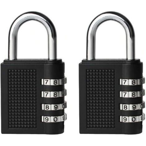 2PCS Combination Locks Outdoor Padlock for School Locker Tool Box Pad Lock Small Combo Digit Sports Gate Resettable 4-Digit Code Outdoor Locker Key Lock (Black)-RAPANDA (1/5)