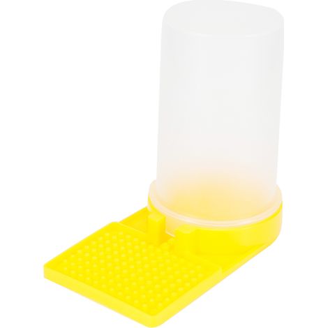 Abreuvoir pour Abeilles Plastique Transparent + Jaune Équipement Apicole Boire Kit 4 Bases 4 Coupes Assemblage