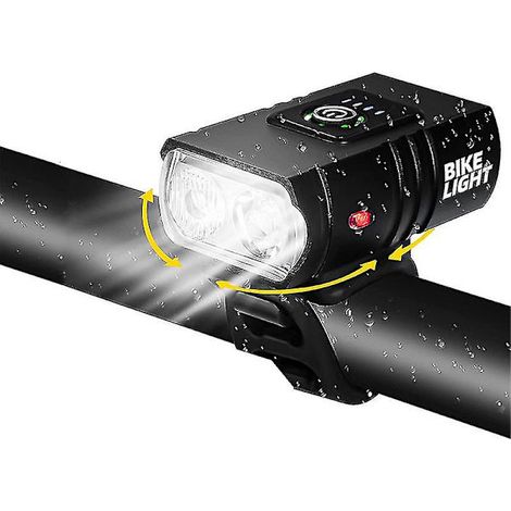 Éclairage vélo T6 puissant - Lampe avant LED 1000 lumens pour le cyclisme, rechargeable par USB (1/5)