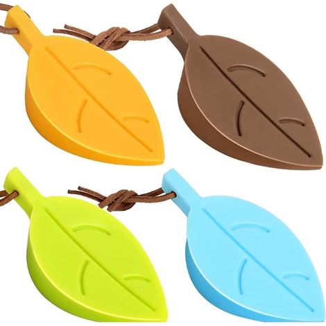 4 Pcs Door Stops Rubber Door Stopper, Floor Door Stopper Silicone Sheet Door Stopper, Decorative Silicone Leaf Shape, Used On Any Kind Carpet Floors (1/5)