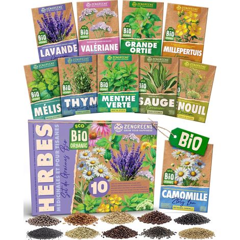 Kit de Graines d'Herbes à Tisane bio - 10 variétés anciennes (1/5)