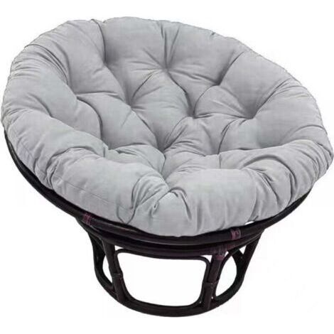 (Gris) Coussin de siège épaissi imperméable, coussin de chaise rond de diamètre 40 x 40 cm, coussin de balançoire suspendu intérieur/extérieur (1/4)