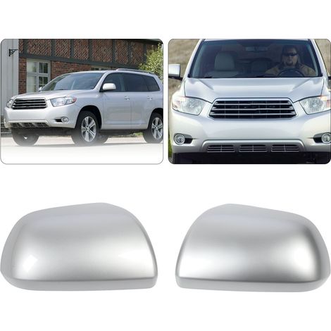 Ein Paar silberne Spiegelkappen (Modelle 87945-0E900 und 87915-0E900) passen für Toyota Highlander XU40 Modelle von 2008 bis 2013. (1/5)