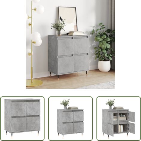 Betonfarbe - Sideboard Betongrau 60x35x70 cm Holzwerkstoff (1/5)