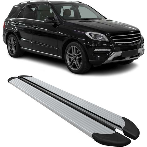 Marchepieds Latéraux pour Mercedes Classe M W166 2011 à 2019, Marchepied latéral de Voiture en Aluminium, 2 Pcs, Argent (1/5)