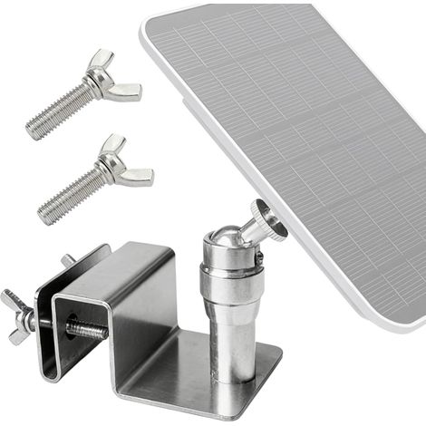 Support de gouttière, panneau solaire, support en acier inoxydable, support réglable en acier inoxydable, installation sans outil, design compatible, pour caméras de surveillance (1/5)
