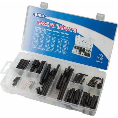 Lot de 120 goupilles élastiques – Assortiment Ø1.5 à Ø10mm – Pour fixation sur surfaces variées – Usage professionnel (1/2)
