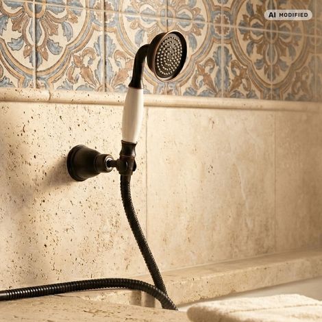 PaulGurkes Handbrause mit Halter und Schlauch Retro Schwarz Antik Serie EREBUS