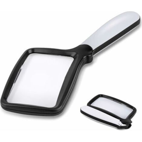 Folding Pocket Magnifier with Light, 3X Large Rectangular Reading Magnifying Glass with Dimmable LED for Seniors with Macular Degeneration, Newspaper,--TRIMEC (1/5)