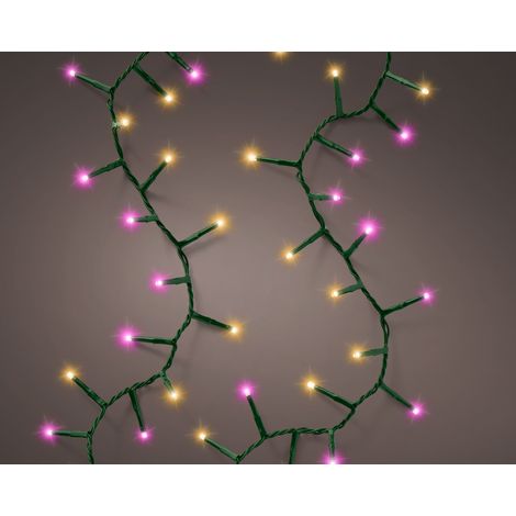 LUCI DI NATALE 1000 LED ROSA/BIANCO CALDO 2250CM 8 GIOCHI DI LUCE (1/3)