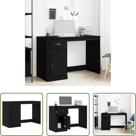 Bureau moderne - Bureau avec porte Chêne noir 50 x 115 x 75 cm Bois d'ingénierie (1/5)