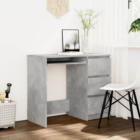 Scrivania,Scrivania da Studio,Tavolo Porta PC per Computer Grigio Cemento 90x45x76 cm in Truciolato XZZ823451 BonneVie (1/5)