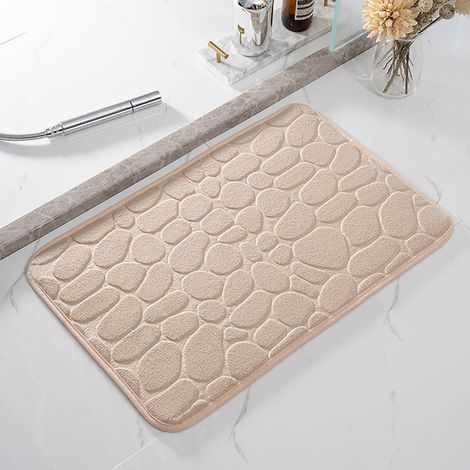 Tapis D'Accueil - Tapis En Molleton De Corail - 40 X 60 Cm - Texture Pierre De Cobre - Pour Salle De Bain Chambre Salon Entrée (1/3)