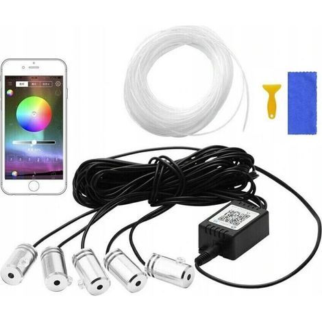Kit d'éclairage de voiture, LED, RVB, 6 m, multicolore (1/5)