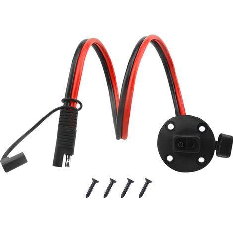 Prise d'alimentation latérale Connecteur 10 AWG 23,62 cm Résistant aux intempéries Montage sur panneau avec bouchon pour chargeur de batterie de générateur solaire (1/5)