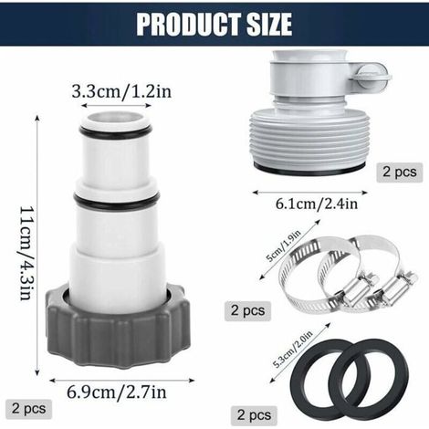 Poolbodenreiniger für 32–38 mm Pools – Kompatibel mit Intex, inklusive Schlauch- und Düsenset (1/5)