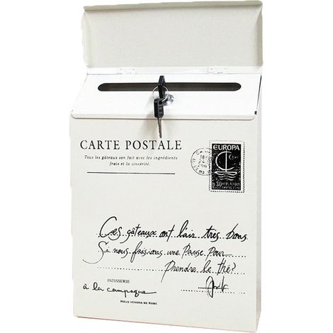 Boîte Aux Lettres Murale - En Fer - Verrouillable - Style Rétro Vintage - Pour Courrier Et Journaux - 30 x 23 x 6 cm