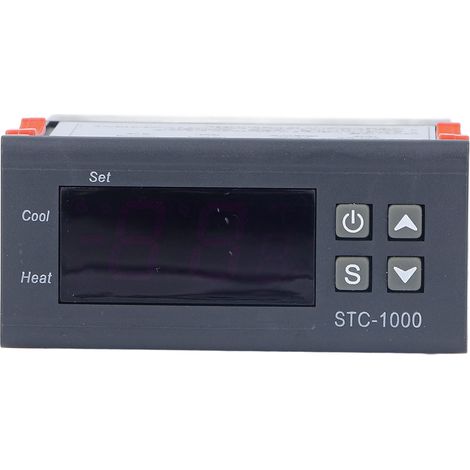 Thermostat numérique intelligent avec capteur NTC, écran LCD réglable, contrôleur de température 220VAC, plage -50 à 99°C, interrupteur ajustable pour chauffage ou refroidissement (1/5)
