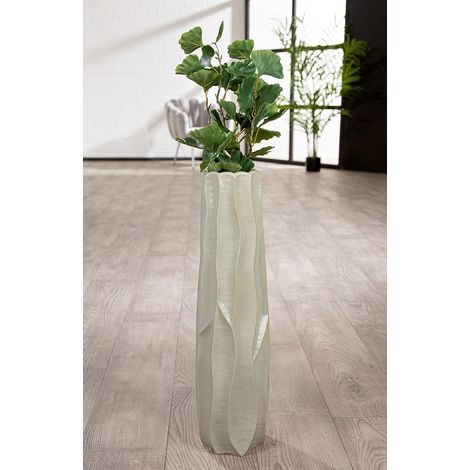 Vase en céramique avec Motif Vert Mat Hauteur 63 cm Diamètre 18 cm (1/3)