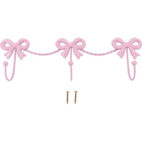 Crochets à triple nœuds décoratifs, porte-manteau mural pour suspendre un sac à serviettes, une Robe, des bijoux, rose (1/5)
