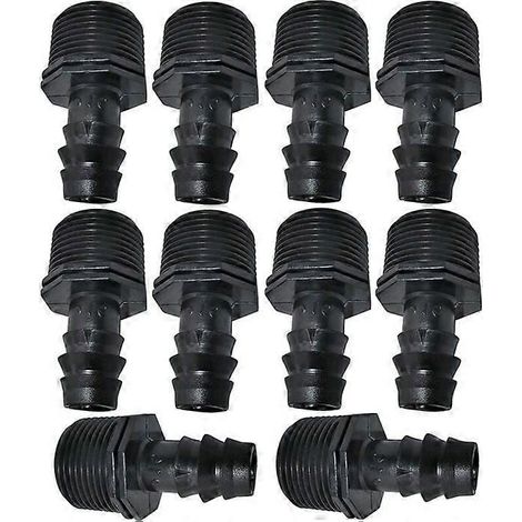 Set di 10 accessori essenziali per l'irrigazione a goccia: raccordo per tubo da 16 mm con filettatura esterna e componenti (1/5)