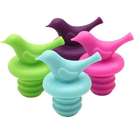 Bouchons de vin en silicone, bouchons colorés réutilisables (lot de 8)-AquaForge (1/5)
