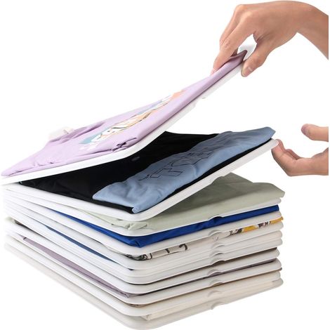 (10 Pack)Organisateur Tee Shirt, Rangement de vêtements, Placard, Armoires. Résistant, Anti-Rides. Organiseur t-Shirts, Chemise, commodes, étagères