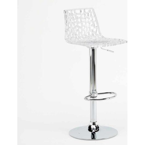 Barhocker mit Fußstütze Hoch Drehbar Höhenverstellbar für Küche Bar Grand Soleil Spider - Transparent