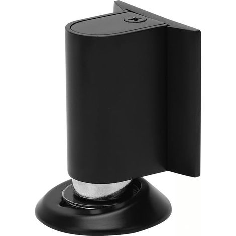Schwarze Türstopper, Metall-Türstopper, magnetische Türstopper, magnetische Metall-Türstopper, massive magnetische Türstopper, freistehende Türstopper mit Klebstoff und Schrauben (schwarz).