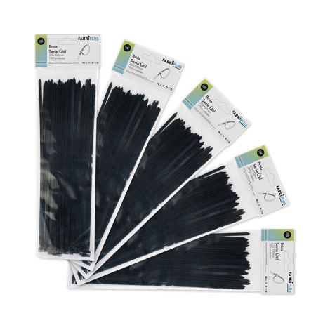 Beutel mit 100 schwarzen Kabelbindern 2,5x100mm 100% Nylon 66 stark und haltbar
