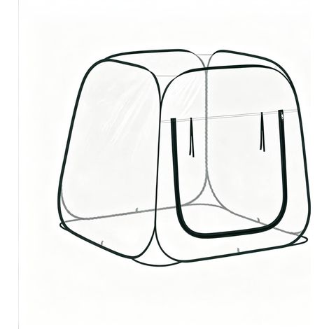 Transparente Pop-up-Minigewächshaus aus PVC 100x100x97 cm mit U-Reißverschluss MODENUIT (1/4)