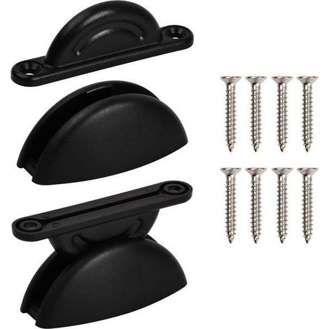 2 Pièces Butée de Porte en Nylon pour Camping-car, Arrêt de Porte Extérieur Noir, Accessoires pour Armoires de VR, Remorque et Cargo