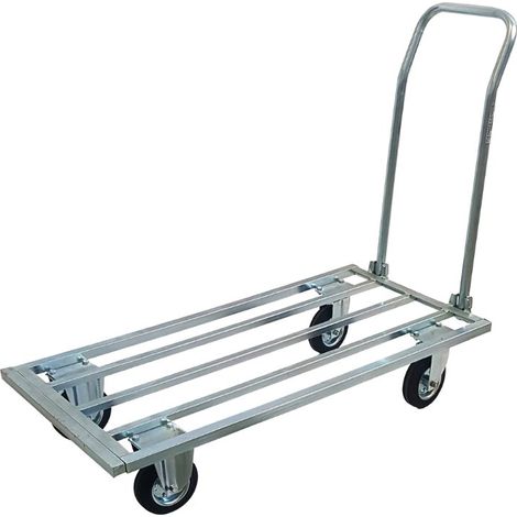 Pianale allungabile zincato con manico pieghevole maxi