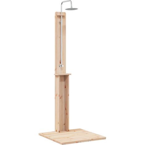 Outdoor-Dusche 206 cm Massivholz Kiefer und Edelstahl Natur vidaXL