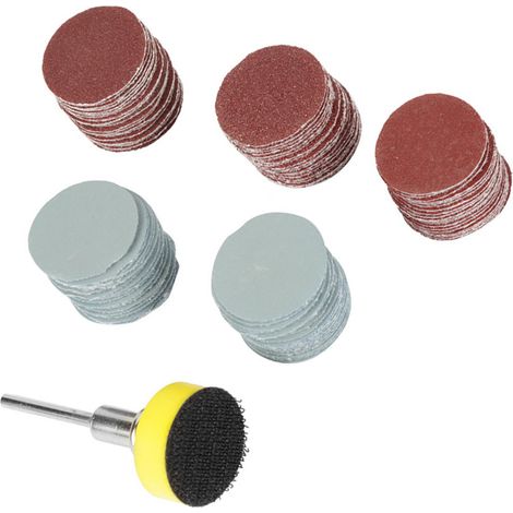 Lot de 100 disques abrasifs 25mm, papiers de ponçage et polissage, grains mixtes, tampons abrasifs pour ponceuse (1/5)
