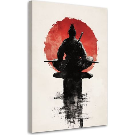 Quadro su tela, Samurai giapponese Guerriero - 70x100 (1/3)
