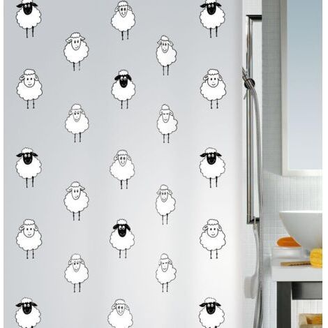 Rideau de Douche PEVA Lana 180x200cm Noir (1/3)